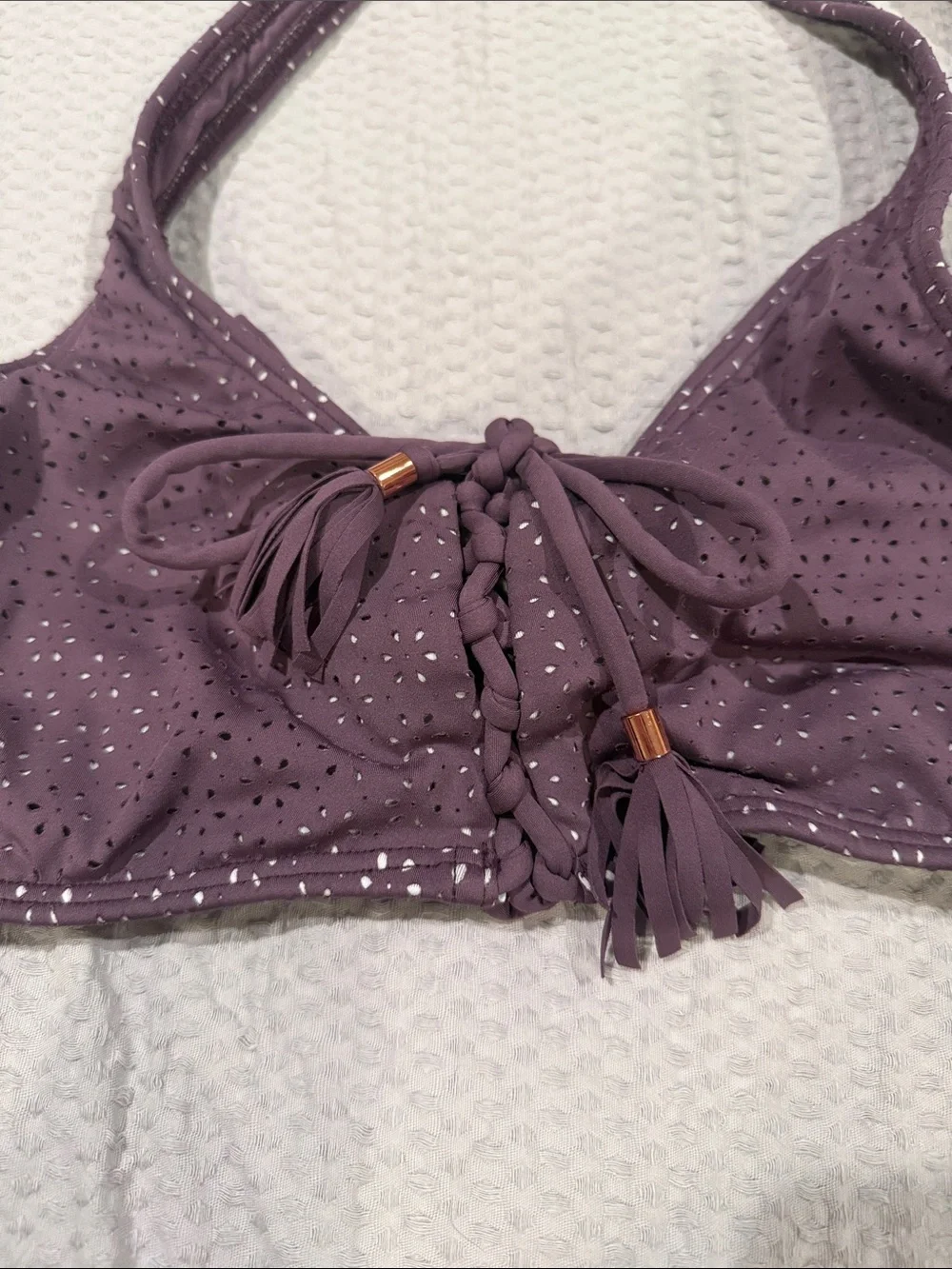 Purple Rhinestone Halter Bikini Set - Picture 2 of 4